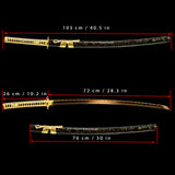 Japanese Samurai Sword Golden Blade Katana Sharp LW0244