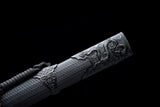 40'' Black Dragon Sharp Straight Spring steel Ninja Sword NJ030