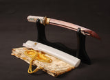 Japanese Samurai Sword Red Blade Folded Steel Tantō ESB300
