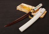 Japanese Samurai Sword Red Blade Folded Steel Tantō ESB300