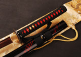 Japanese Samurai Sword Red Blade Folded Steel Katana ESB101