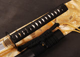 Japanese Samurai Sword Folded Steel Clay Tempered Katana ESD101