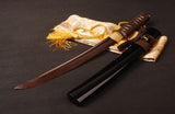 Japanese Samurai Sword Red Blade Folded Steel Tantō ESB302