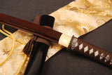 Japanese Samurai Sword Red Blade Folded Steel Tantō ESB302