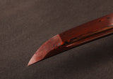 Japanese Samurai Sword Red Blade Folded Steel Tantō ESB303