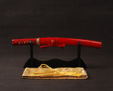 Japanese Samurai Sword Red Blade Folded Steel Tantō ESB304