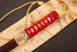 Japanese Samurai Sword Red Blade Folded Steel Tantō ESB304