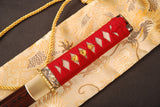 Japanese Samurai Sword Red Blade Folded Steel Tantō ESB304