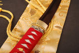 Japanese Samurai Sword Red Blade Folded Steel Tantō ESB304