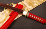 Japanese Samurai Sword Red Blade Folded Steel Tantō ESB304