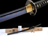 Japanese Samurai Sword Blue Blade Folded Steel Katana SHIJIAN180704