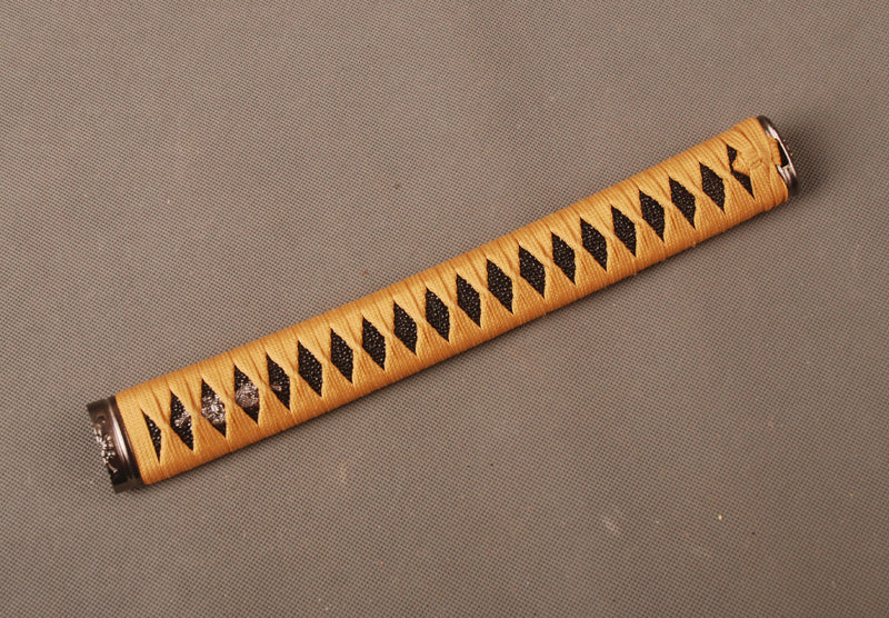 Handle Tsuka Orange Synthetic Silk Cord Black Rayskin For Japanese