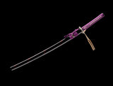 Japanese Samurai Sword Purple blue Blade Katana SHIJIAN180601