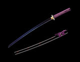 Japanese Samurai Sword Purple blue Blade Katana SHIJIAN180601