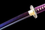 Japanese Samurai Sword Purple blue Blade Katana SHIJIAN180601