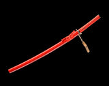 Japanese Samurai Sword Red Blade Folded Steel Katana SHIJIAN180608