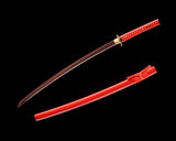 Japanese Samurai Sword Red Blade Folded Steel Katana SHIJIAN180608