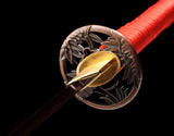 Japanese Samurai Sword Red Blade Folded Steel Katana SHIJIAN180608
