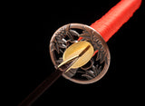 Japanese Samurai Sword Red Blade Folded Steel Katana SHIJIAN180608