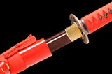 Japanese Samurai Sword Red Blade Folded Steel Katana SHIJIAN180608
