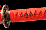 Japanese Samurai Sword Red Blade Folded Steel Katana SHIJIAN180608