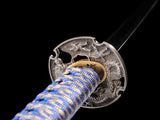 Japanese Samurai Sword Blue Blade Katana SHIJIAN180602