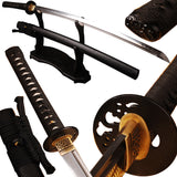 Japanese Samurai Sword Folded Steel Clay Tempered Katana ESD101