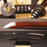 Japanese Samurai Sword Red Blade Folded Steel Katana ESB104