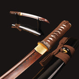Japanese Samurai Sword Red Blade Folded Steel Tantō ESB302
