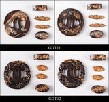 Brass Plated Gold/Silver Tsuba (Contain:Fuchi&Kashira&Menuki) For Japanese Samurai Swords