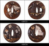 Brass Plated Gold/Silver Tsuba For Japanese Samurai Swords