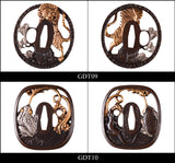 Brass Plated Gold/Silver Tsuba For Japanese Samurai Swords
