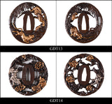 Brass Plated Gold/Silver Tsuba For Japanese Samurai Swords