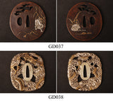 Japanese Samurai Swords Brass Plated Gold/Silver Tsuba