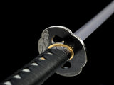 Japanese Samurai Sword Blue Blade Folded Steel Katana SHIJIAN180704