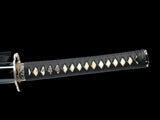 Japanese Samurai Sword Blue Blade Folded Steel Katana SHIJIAN180704