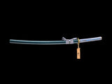 Japanese Samurai Sword Blue Blade Folded Steel Katana SHIJIAN180705