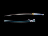Japanese Samurai Sword Blue Blade Folded Steel Katana SHIJIAN180705