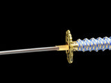 Japanese Samurai Sword Blue Blade Folded Steel Katana SHIJIAN180705