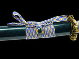 Japanese Samurai Sword Blue Blade Folded Steel Katana SHIJIAN180705
