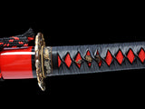 Japanese Samurai Sword High Carbon Steel Clay Tempered Katana SHIJIAN180706
