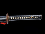 Japanese Samurai Sword Folded Steel Clay Tempered Katana SHIJIAN180709