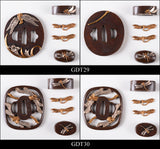 Brass Plated Gold/Silver Tsuba (Contain:Fuchi&Kashira&Menuki) For Japanese Samurai Swords