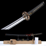 Japanese Samurai Sword Folded Steel Clay Tempered Katana SHIJIAN180708