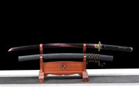 Japanese Samurai Katana Red & Blue Dragon Sword Folded Steel Sharp KT008