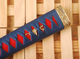 Brass Fittings Silk Cord Real Rayskin Handle For Japanese Samurai Sword HC1