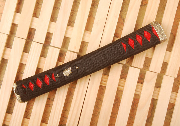Brass Fittings Silk Cord Real Rayskin Handle For Japanese Samurai Sword HC2