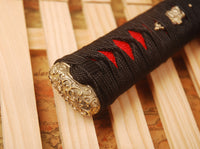 Brass Fittings Silk Cord Real Rayskin Handle For Japanese Samurai Sword HC2
