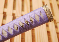 Brass Fittings Silk Cord Real Rayskin Handle For Japanese Samurai Sword HC5