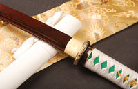 Japanese Samurai Sword Red Blade Folded Steel Tantō ESB300